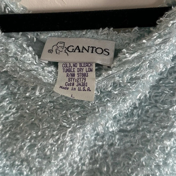 Vintage Y2K Fuzzy Tank Top Size L Baby Blue Eyelash Textured Sleeveless Cami - Picture 6 of 7